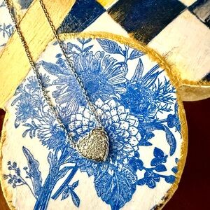 John Hardy Sterling Silver Classic Chain Heart Diamond Cluster Pendant